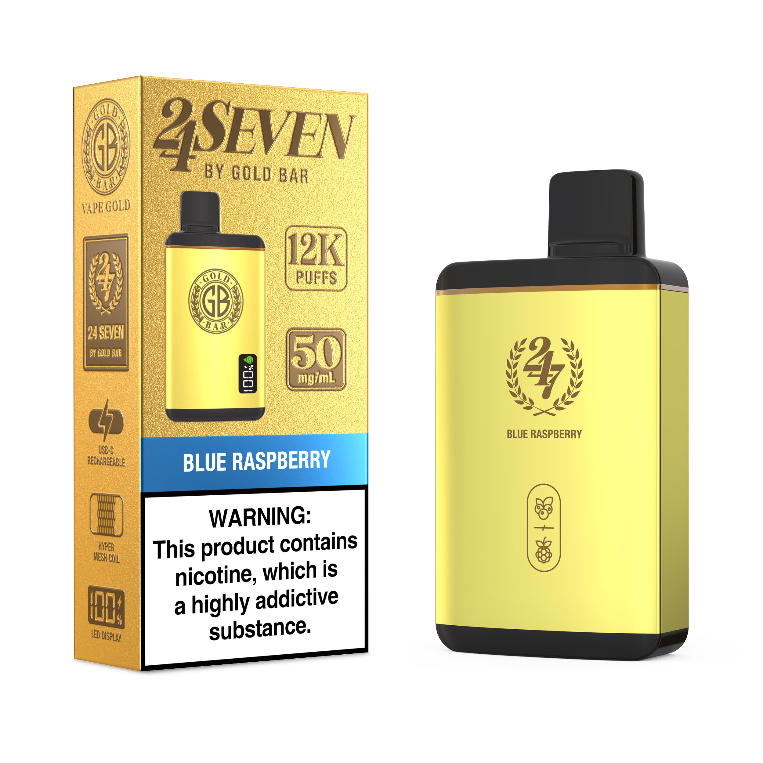 Gold Bar 24 Seven - Blue Raspberry