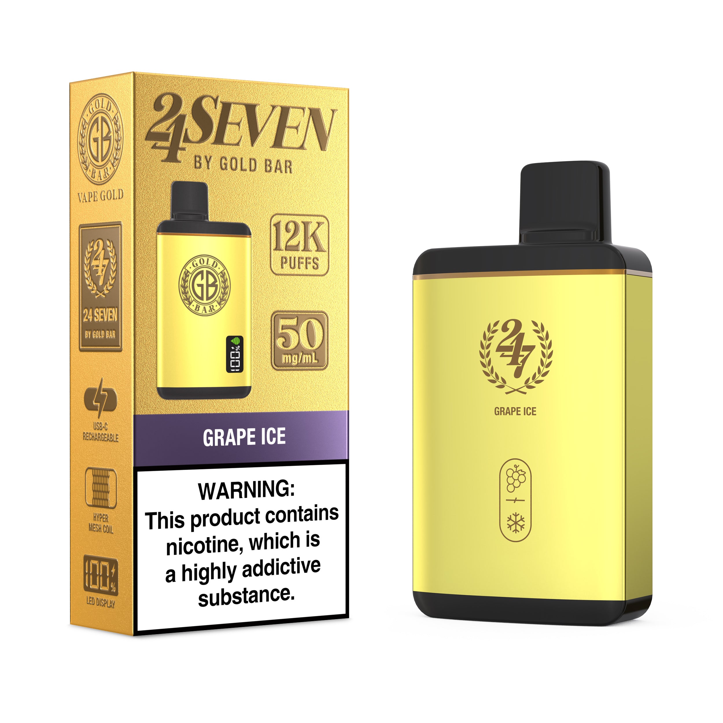 Gold Bar 24 Seven - Grape Ice