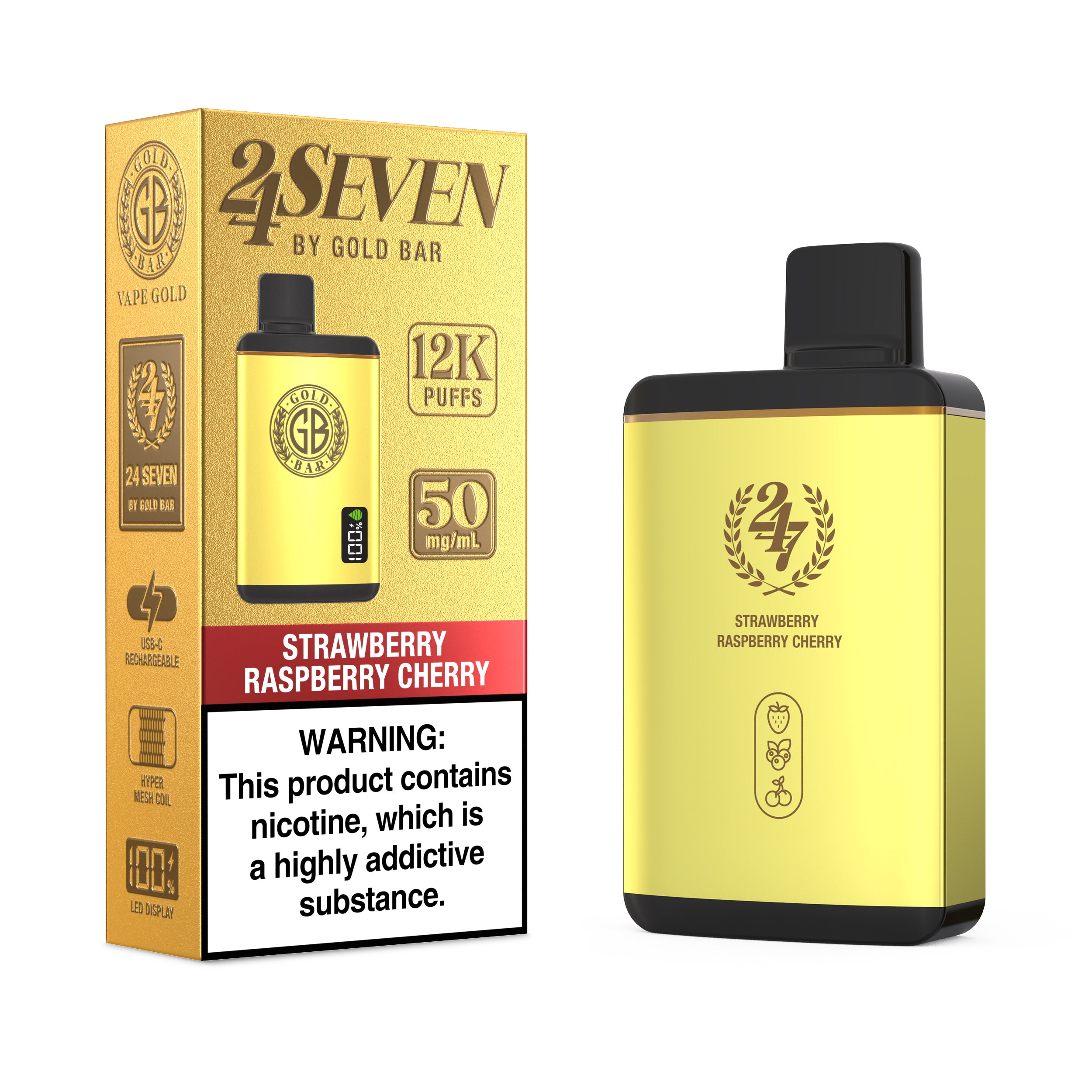 Gold Bar 24 Seven - Strawberry Raspberry Cherry